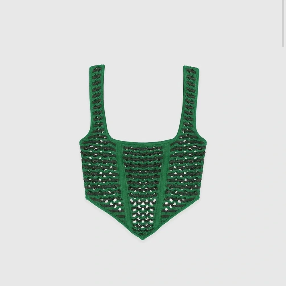Maniere De Vior Green Crochet Top - Picture 2 of 5